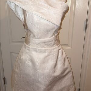 Watters One Shoulder Cream Dress